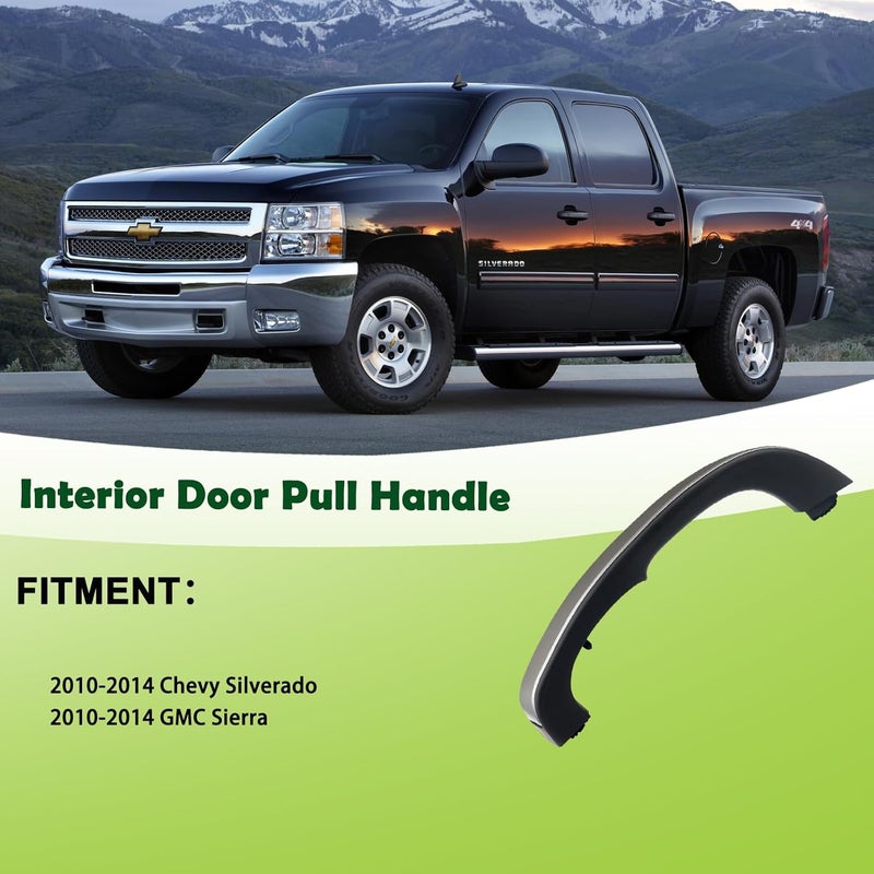 omoZone Interior Door Pull Handle Armrest Inside Grab Handle Front Left Driver Side Ebony Compatible with 2010-2014 Chevrolet Chevy Silverado GMC Sierra Replaces 25932417 - Image 3